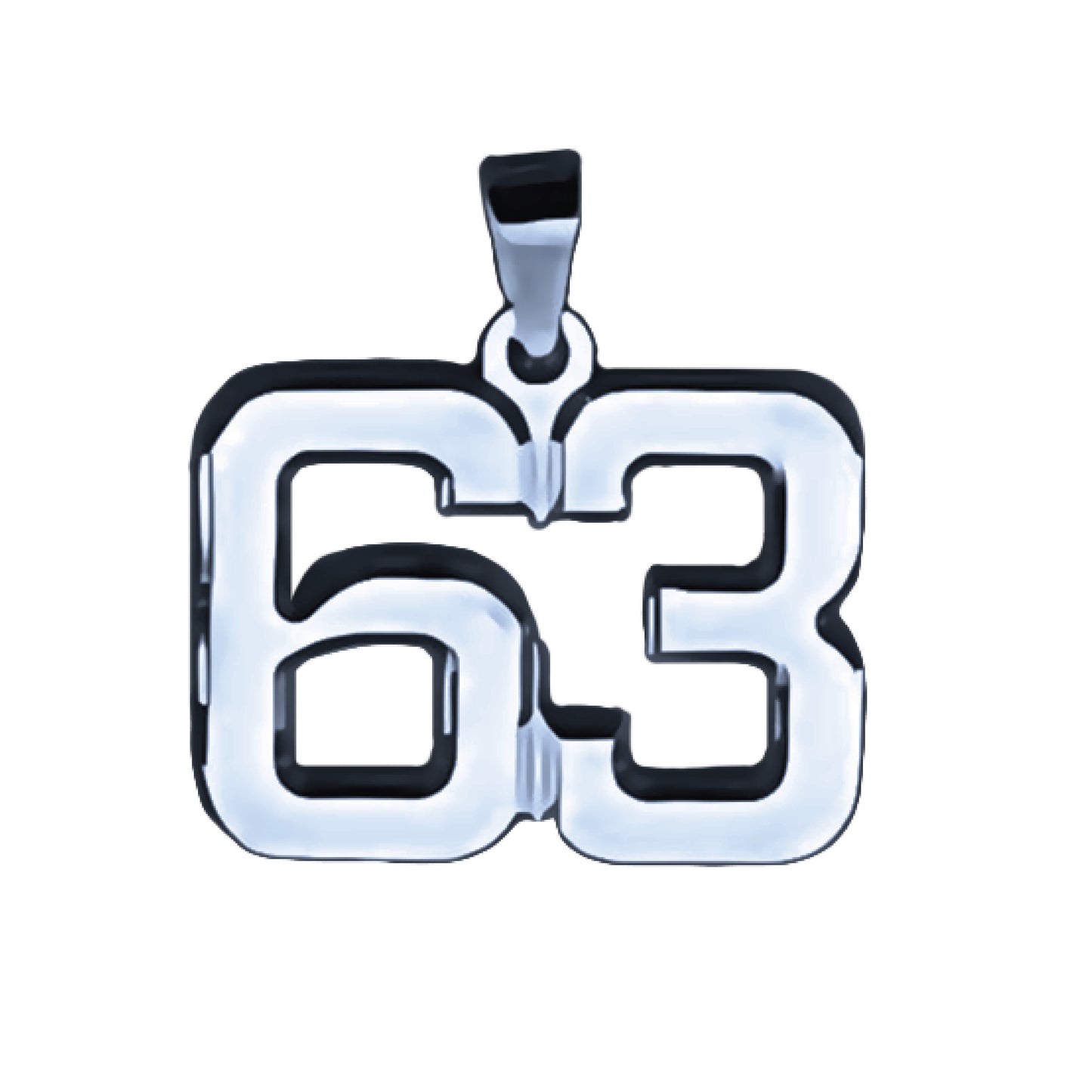 Pro Number Pendant - Stainless Steel