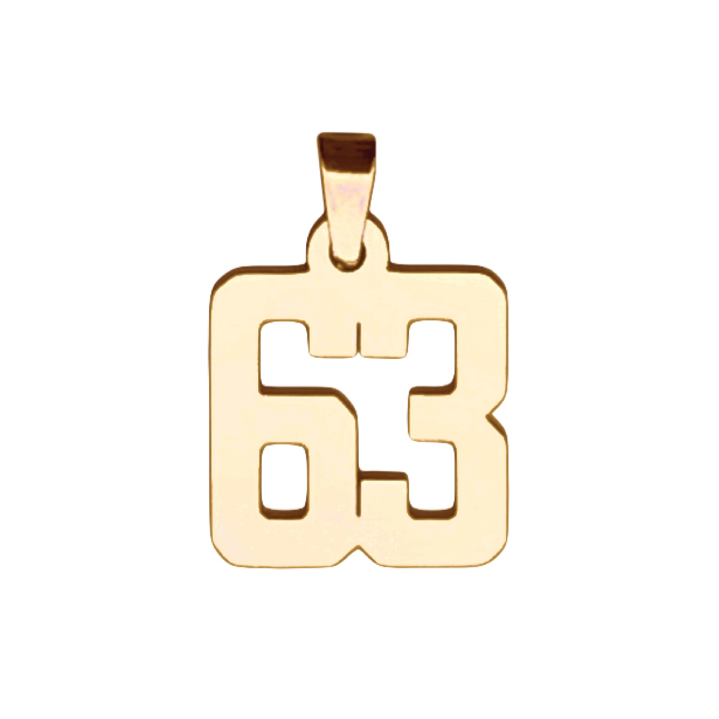 Custom Number Pendant Necklace - 14K Gold Plated Stainless Steel