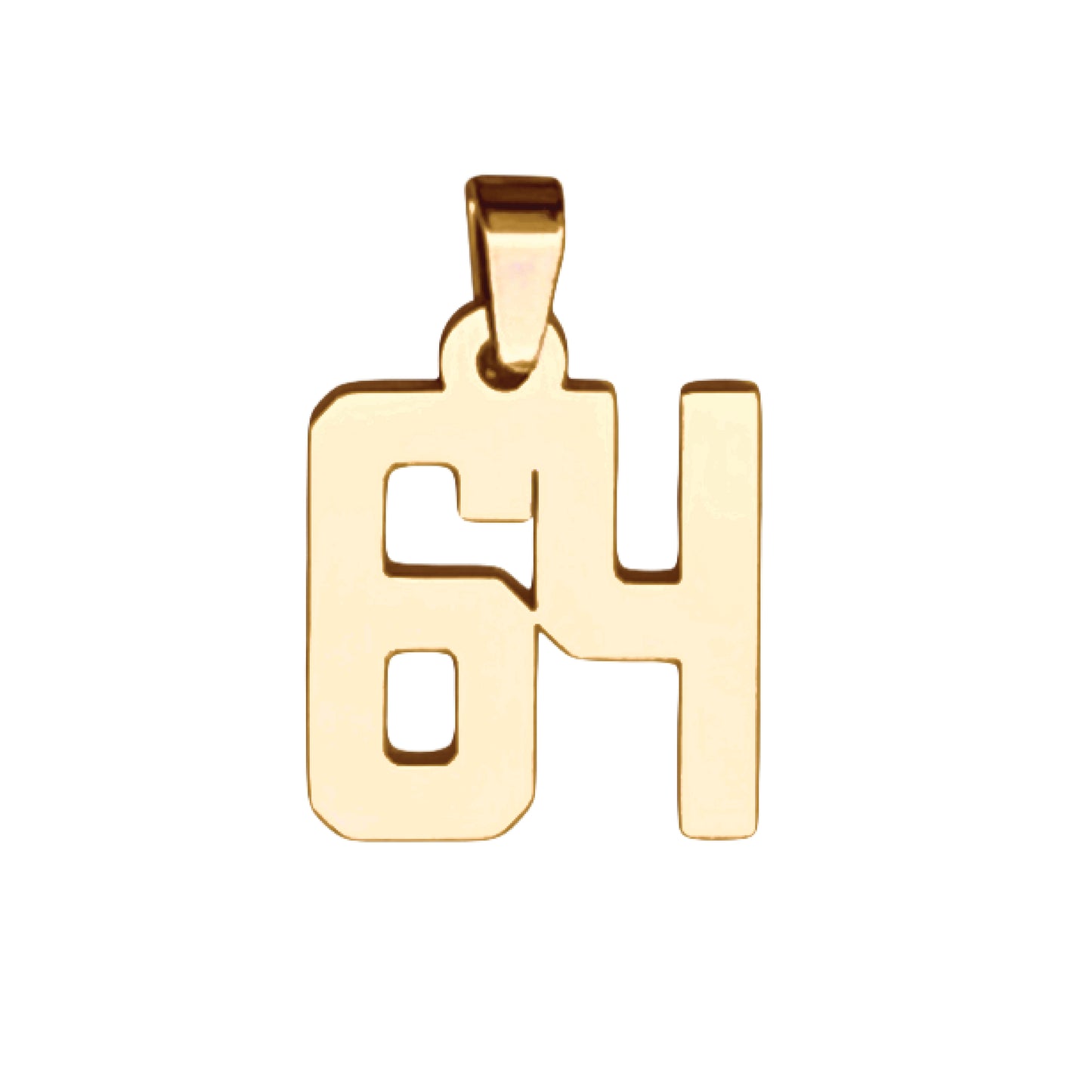 Custom Number Pendant Necklace - 14K Gold Plated Stainless Steel