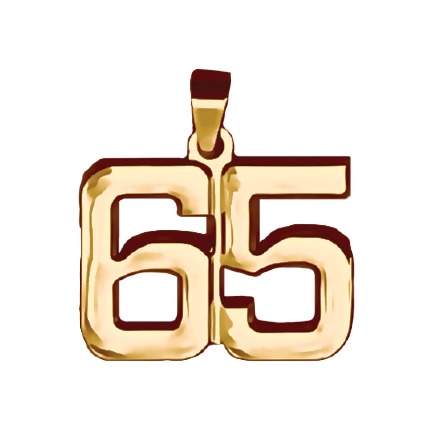 Pro Number Pendant - 14K Gold Plated Stainless Steel