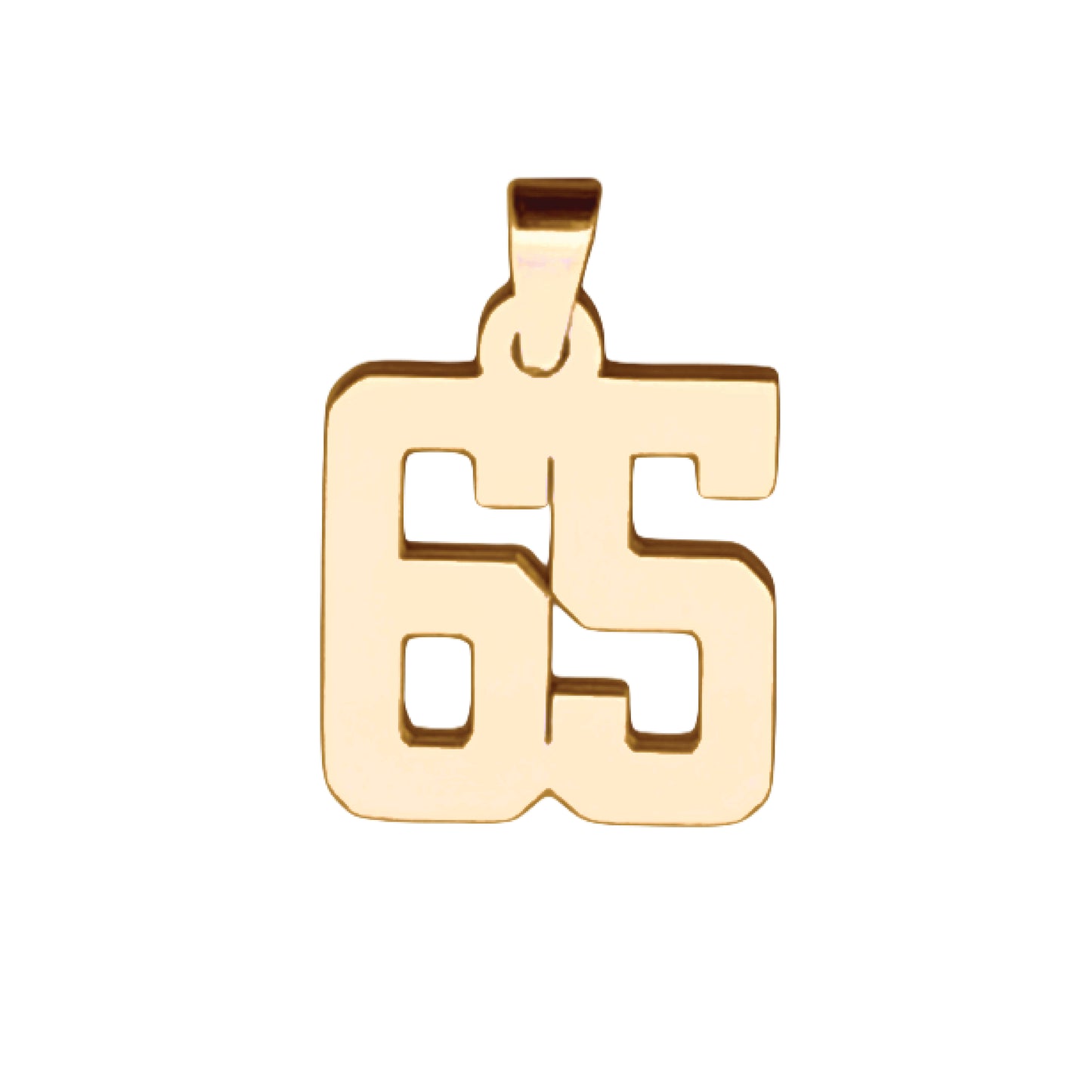 Custom Number Pendant Necklace - 14K Gold Plated Stainless Steel