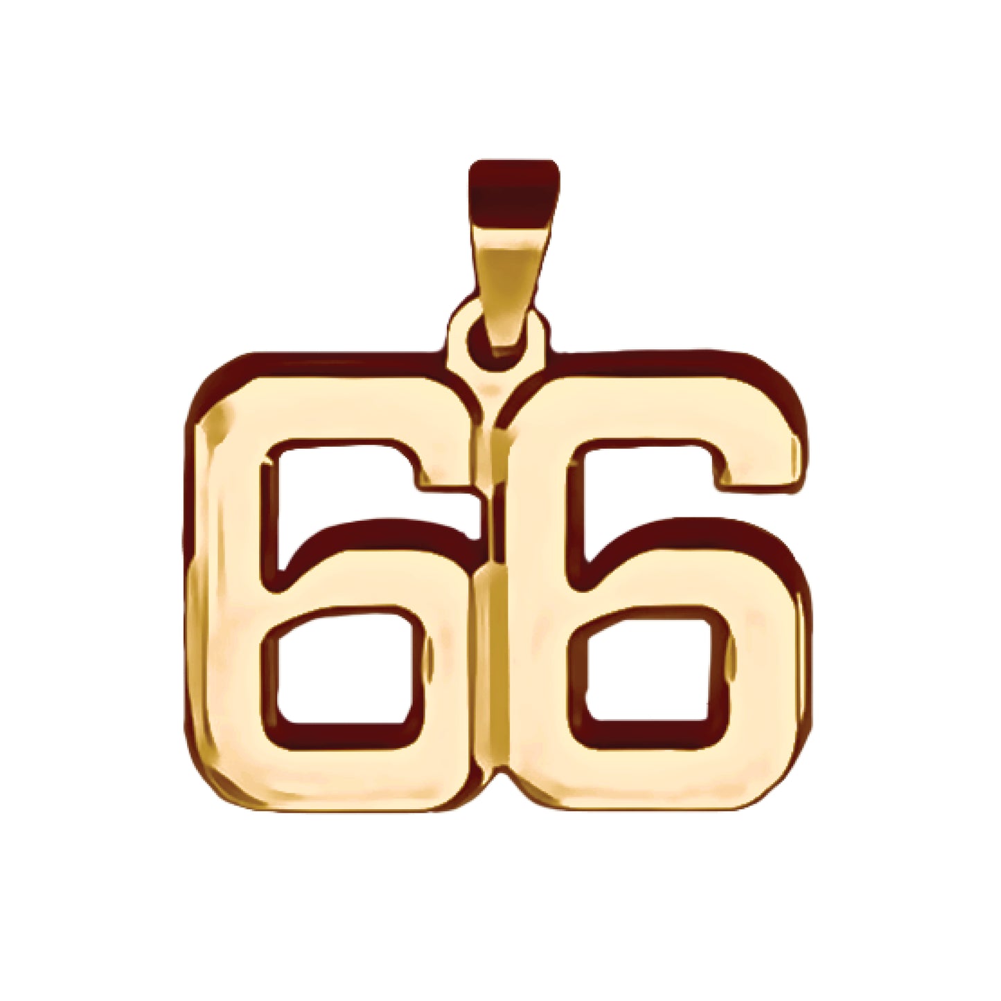Pro Number Pendant - 14K Gold Plated Stainless Steel