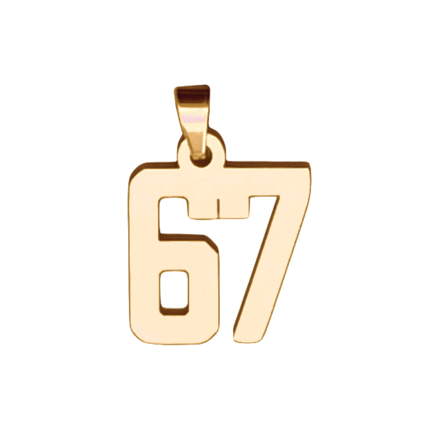 Custom Number Pendant Necklace - 14K Gold Plated Stainless Steel