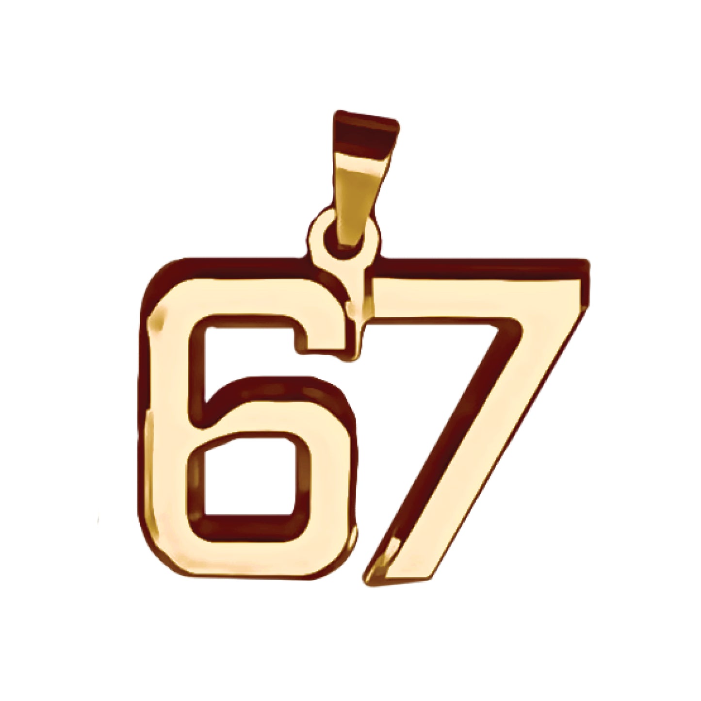 Pro Number Pendant - 14K Gold Plated Stainless Steel