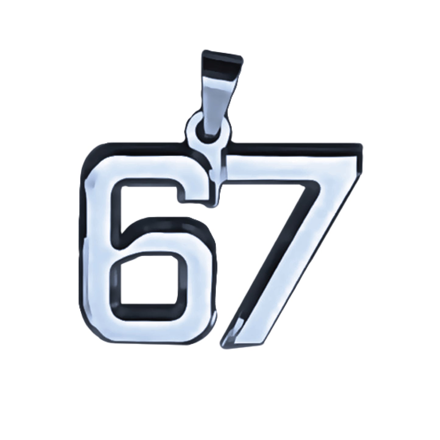 Pro Number Pendant - Stainless Steel