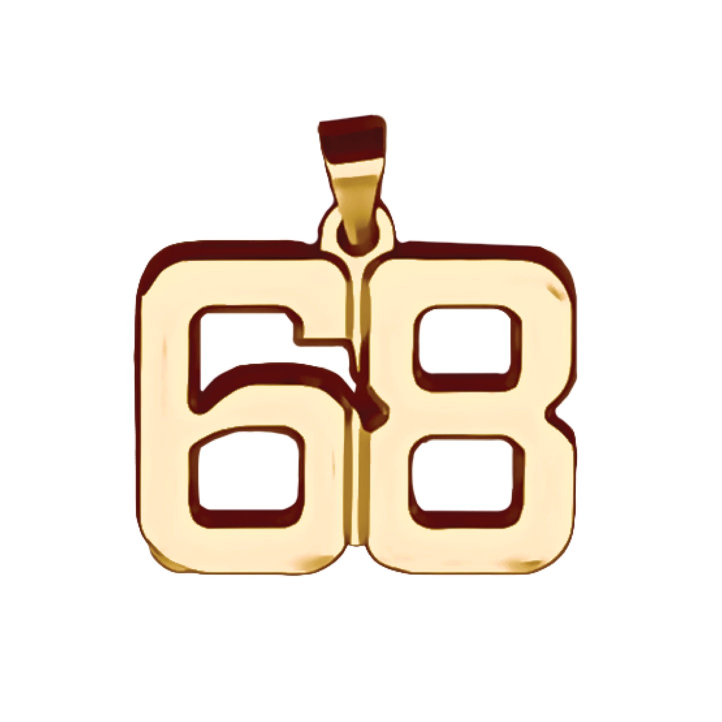 Pro Number Pendant - 14K Gold Plated Stainless Steel