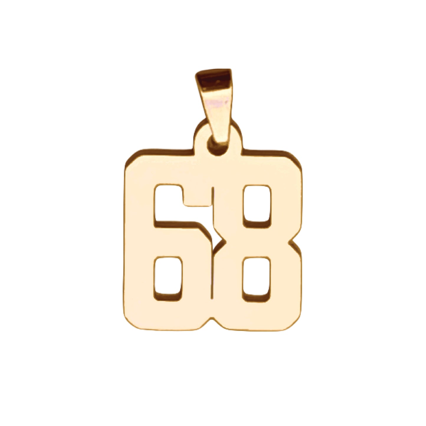Custom Number Pendant Necklace - 14K Gold Plated Stainless Steel