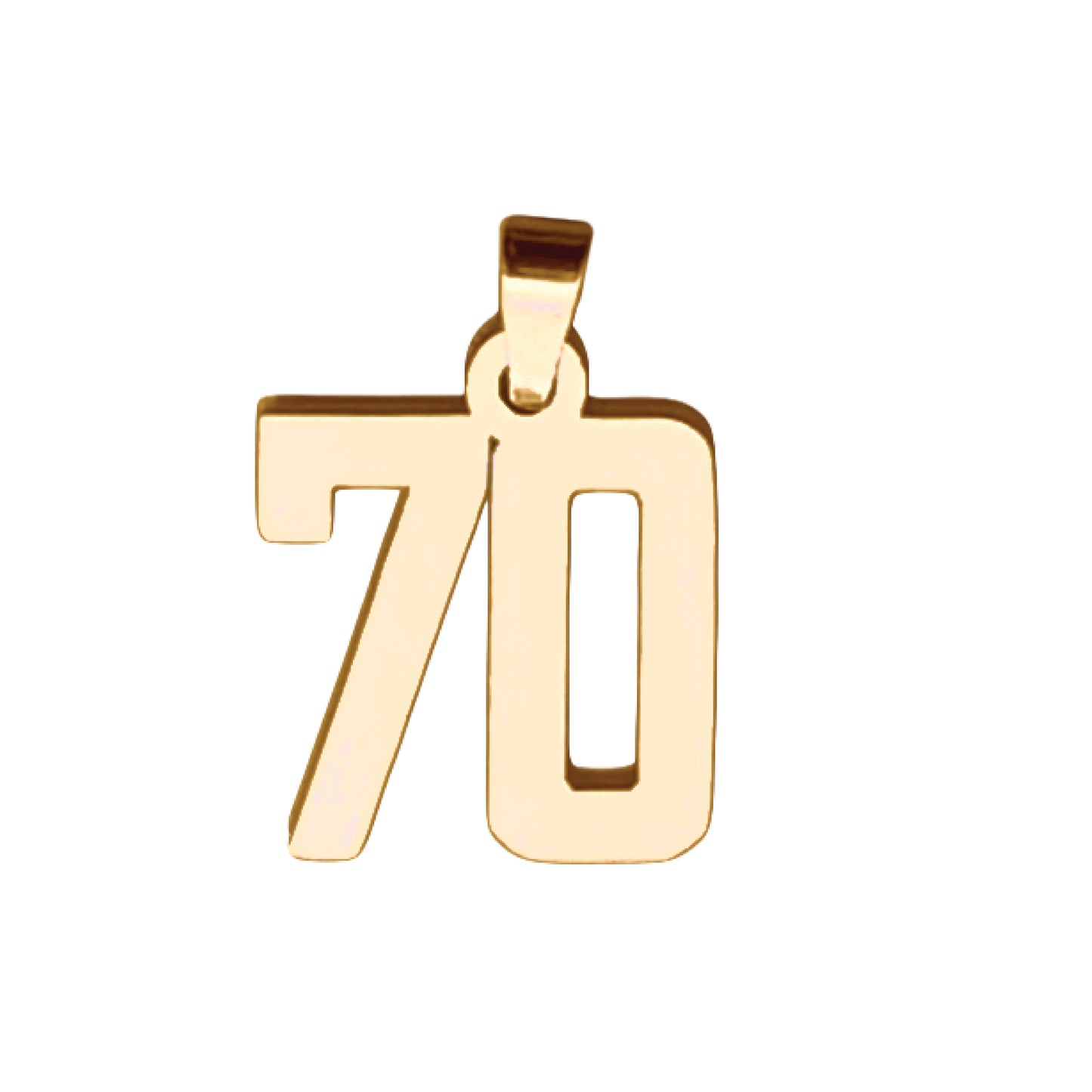Custom Number Pendant Necklace - 14K Gold Plated Stainless Steel