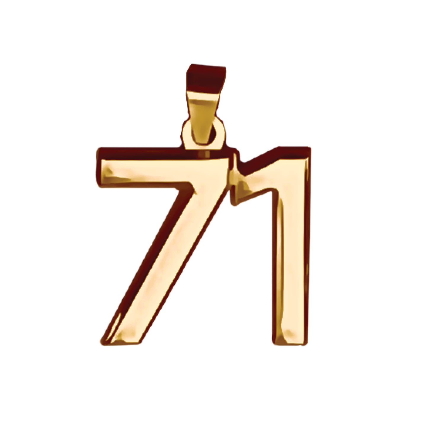 Pro Number Pendant - 14K Gold Plated Stainless Steel