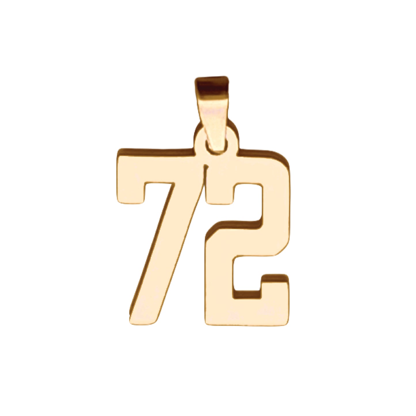 Custom Number Pendant Necklace - 14K Gold Plated Stainless Steel