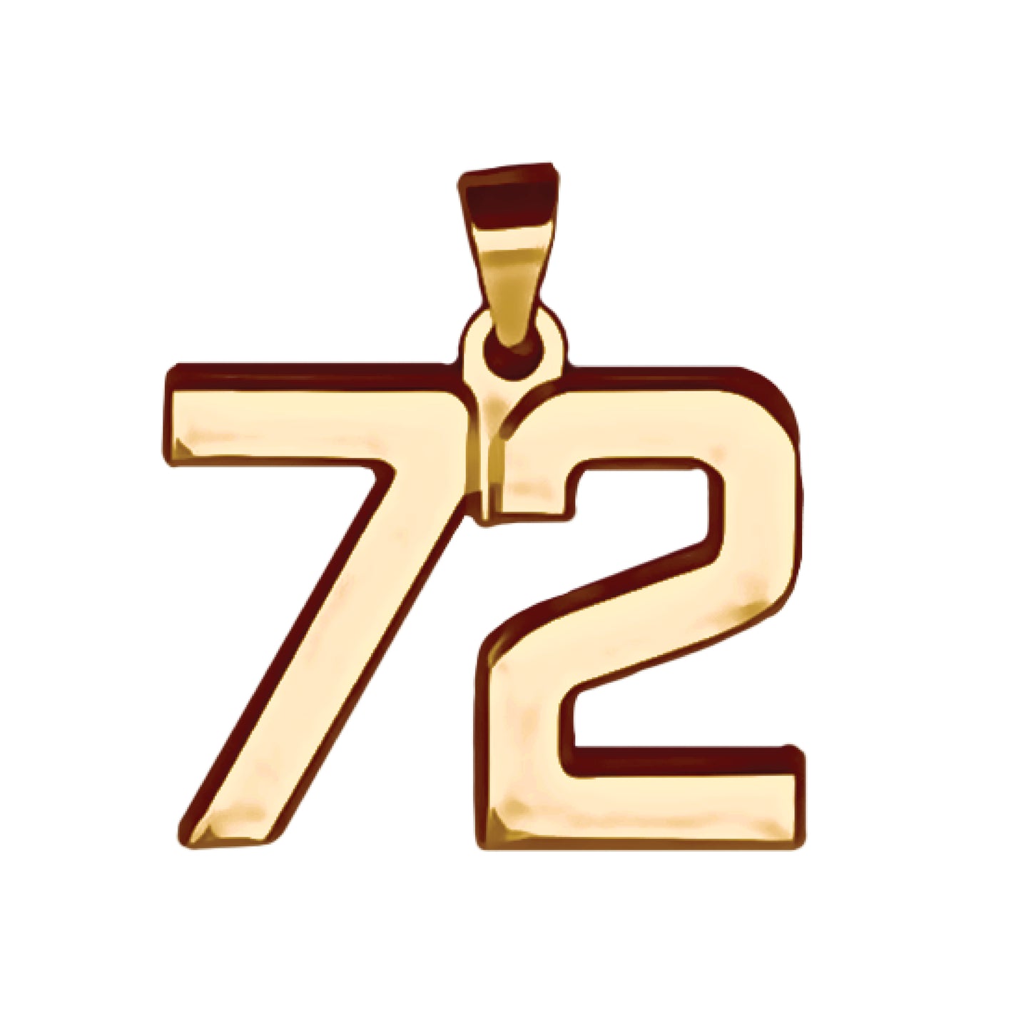 Pro Number Pendant - 14K Gold Plated Stainless Steel