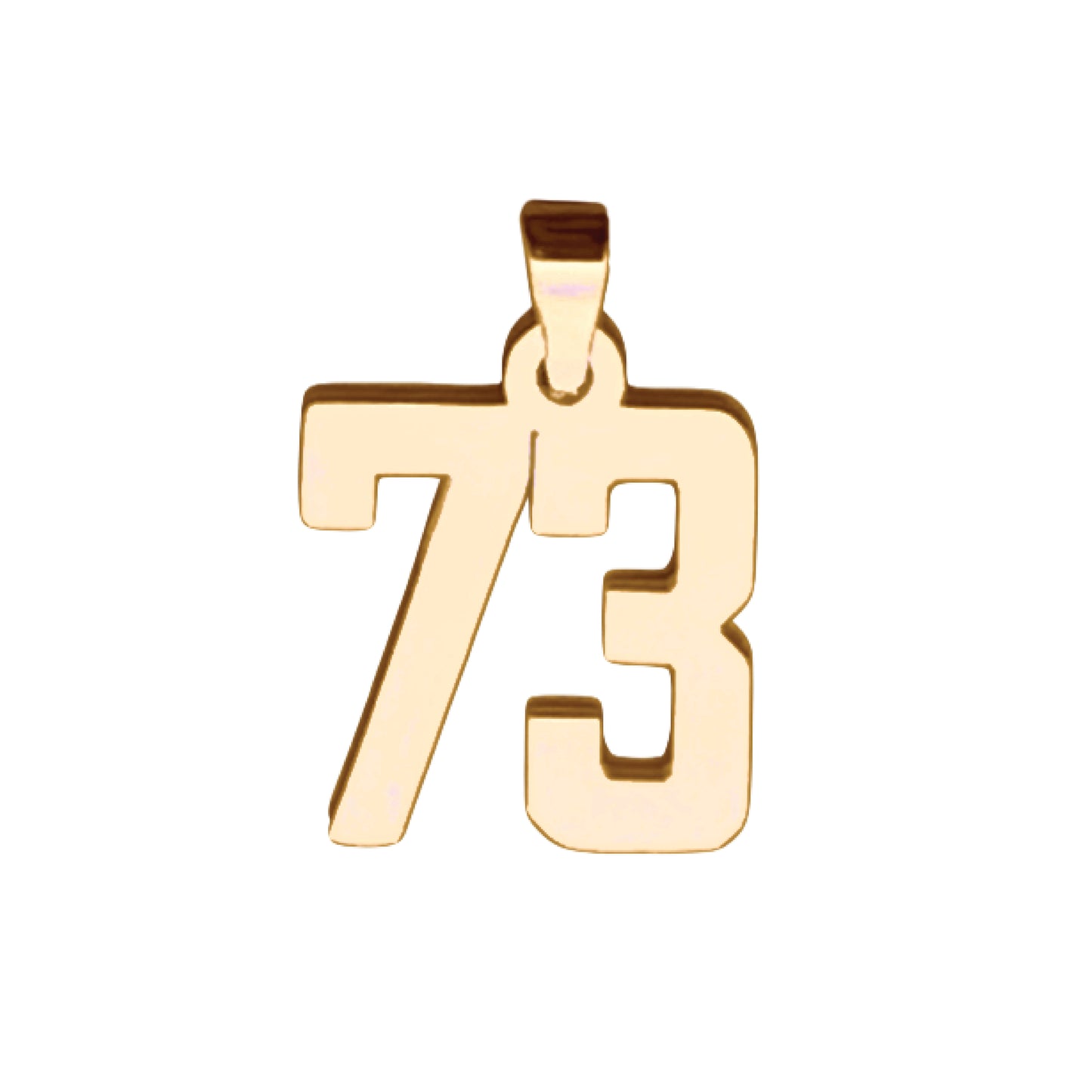 Custom Number Pendant Necklace - 14K Gold Plated Stainless Steel