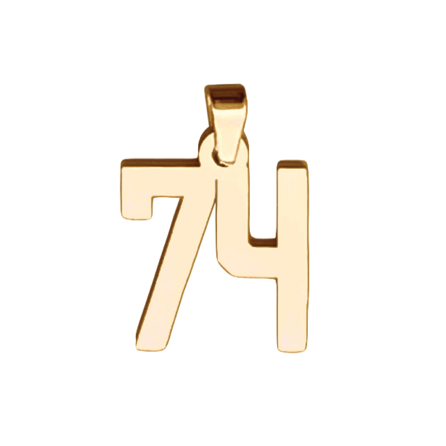 Custom Number Pendant Necklace - 14K Gold Plated Stainless Steel