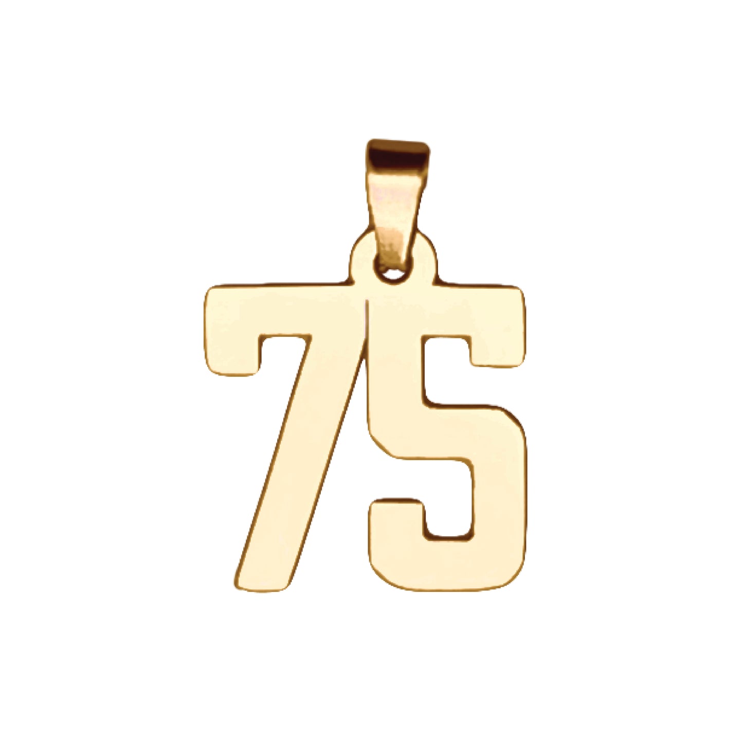 Custom Number Pendant Necklace - 14K Gold Plated Stainless Steel