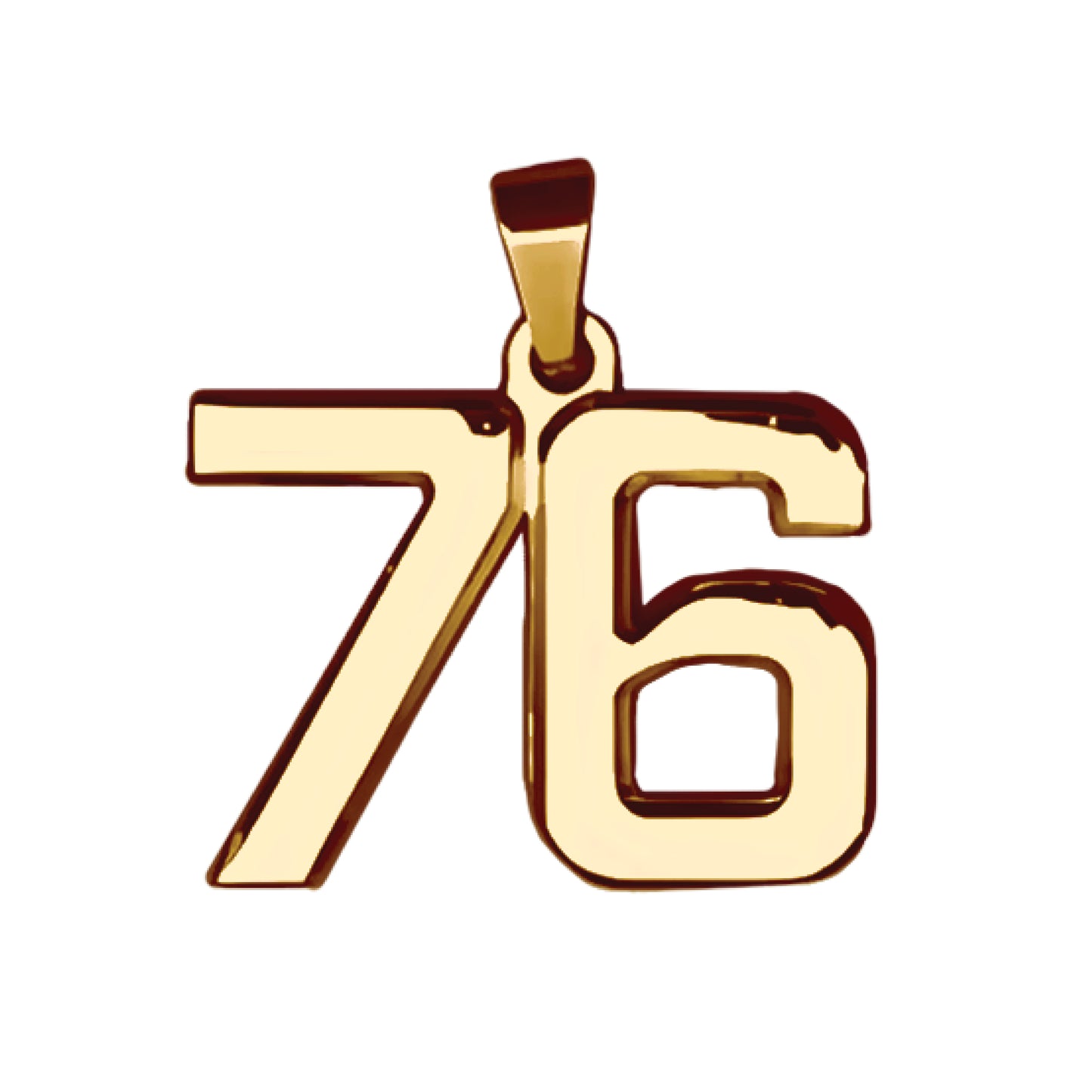 Pro Number Pendant - 14K Gold Plated Stainless Steel