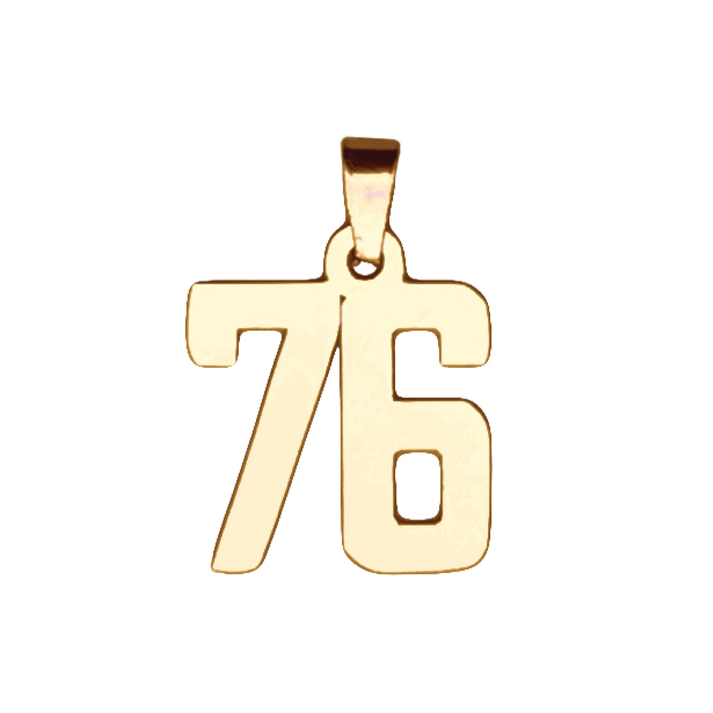 Custom Number Pendant Necklace - 14K Gold Plated Stainless Steel