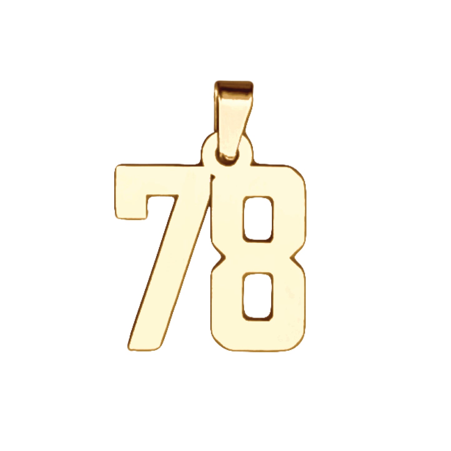 Custom Number Pendant Necklace - 14K Gold Plated Stainless Steel