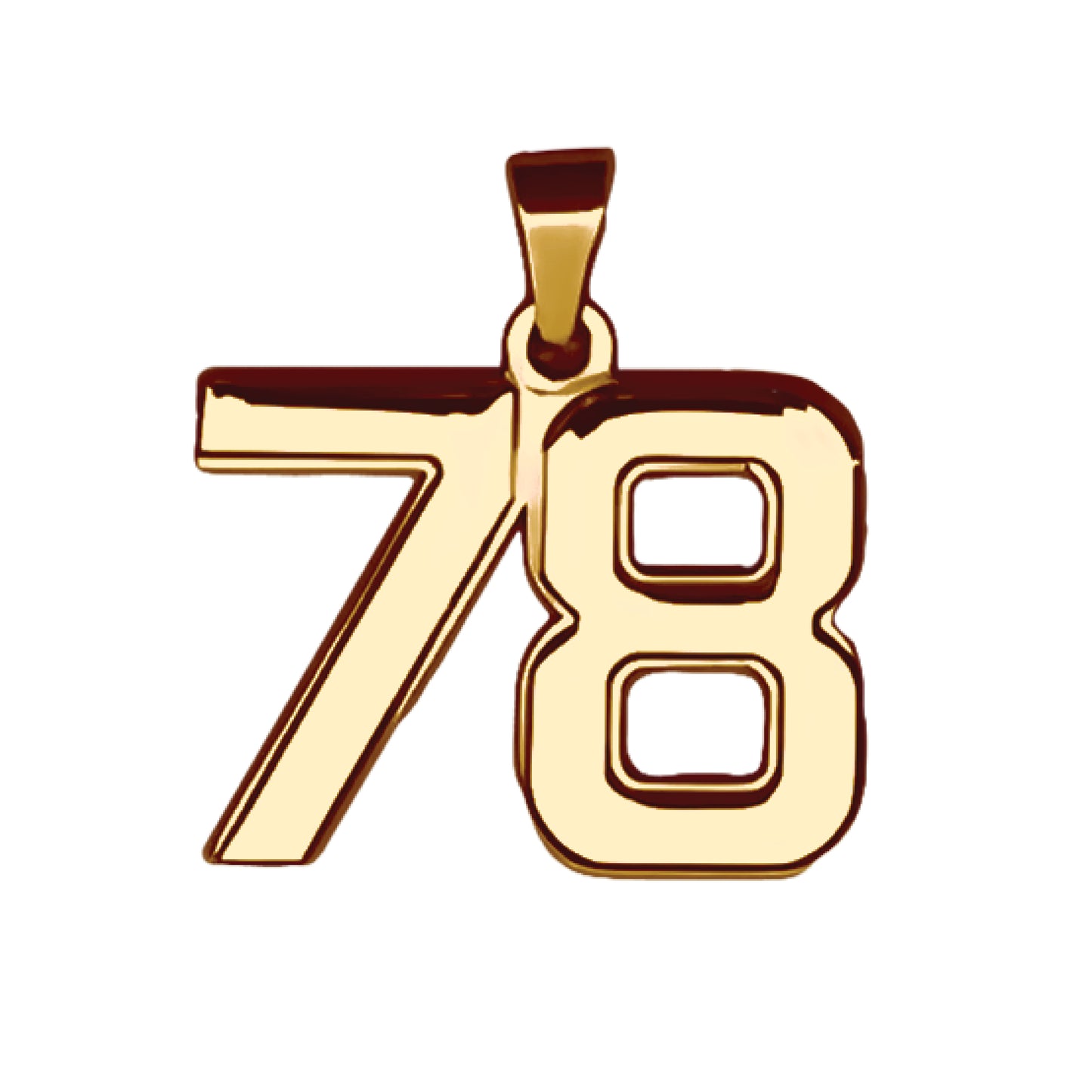 Pro Number Pendant - 14K Gold Plated Stainless Steel