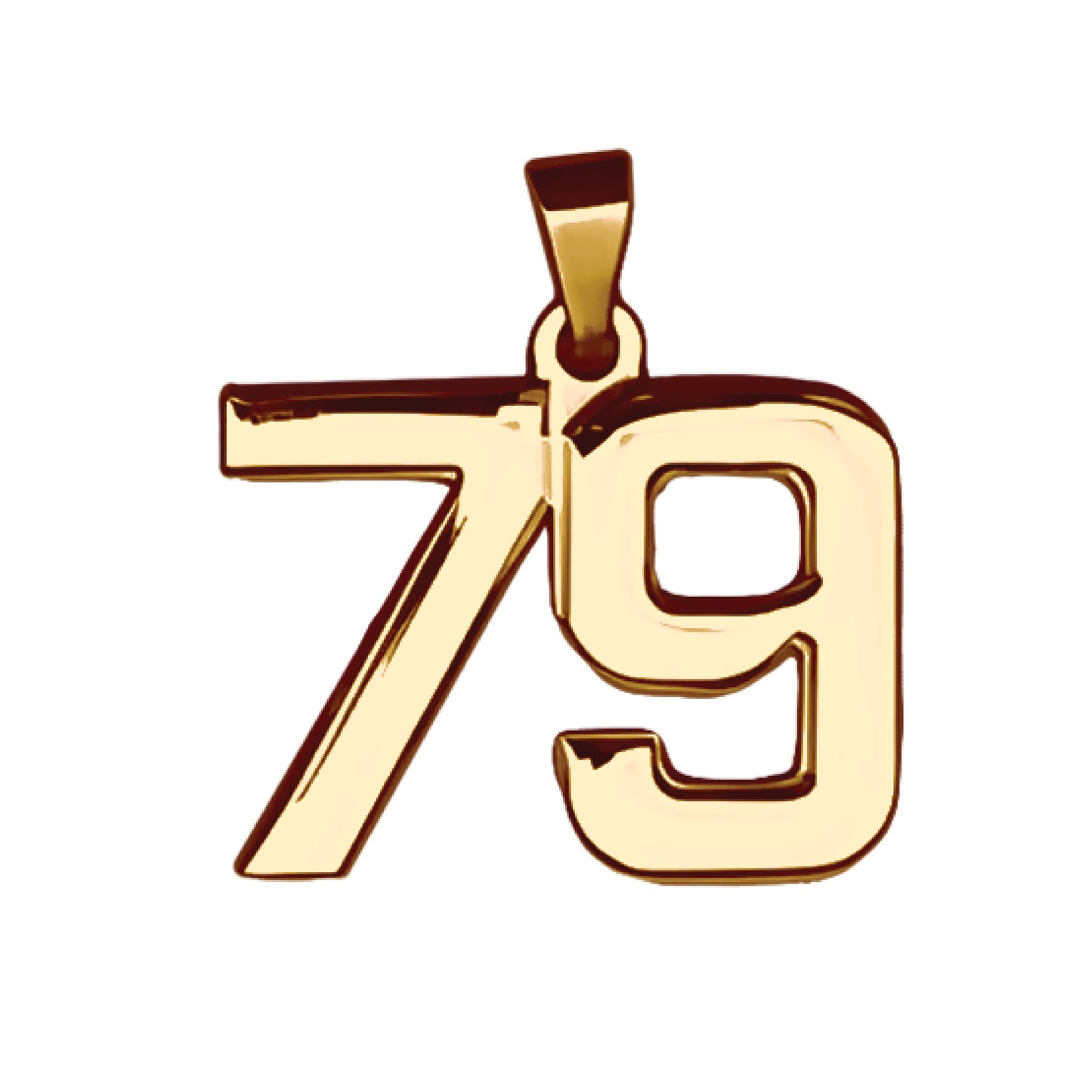 Pro Number Pendant - 14K Gold Plated Stainless Steel