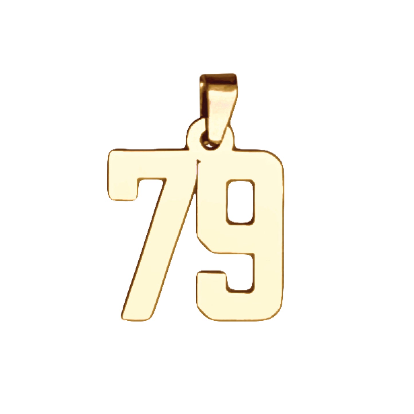 Custom Number Pendant Necklace - 14K Gold Plated Stainless Steel