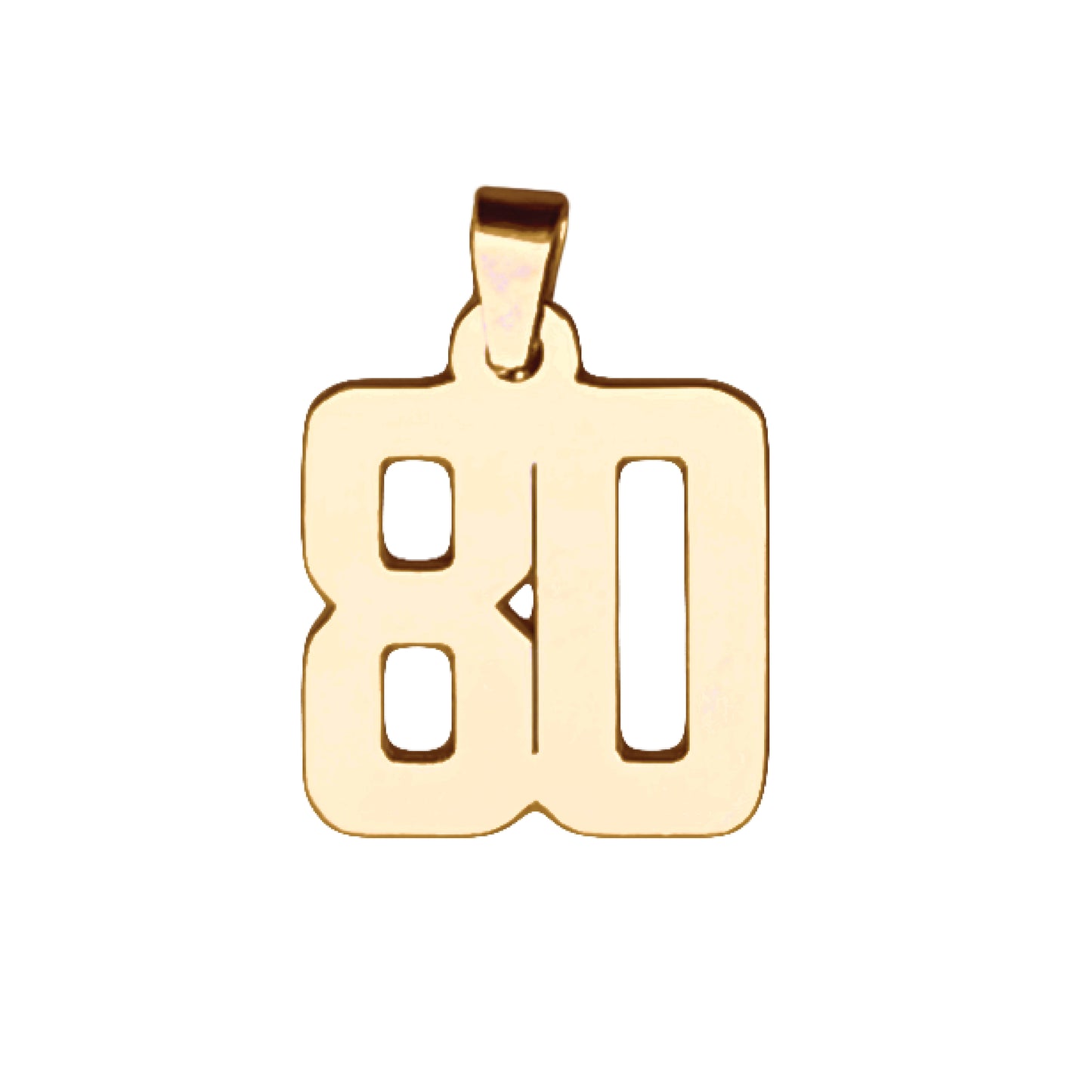 Custom Number Pendant Necklace - 14K Gold Plated Stainless Steel