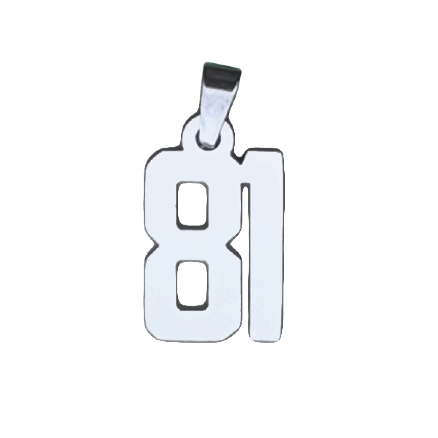 Custom Number Pendant Necklace - Stainless Steel