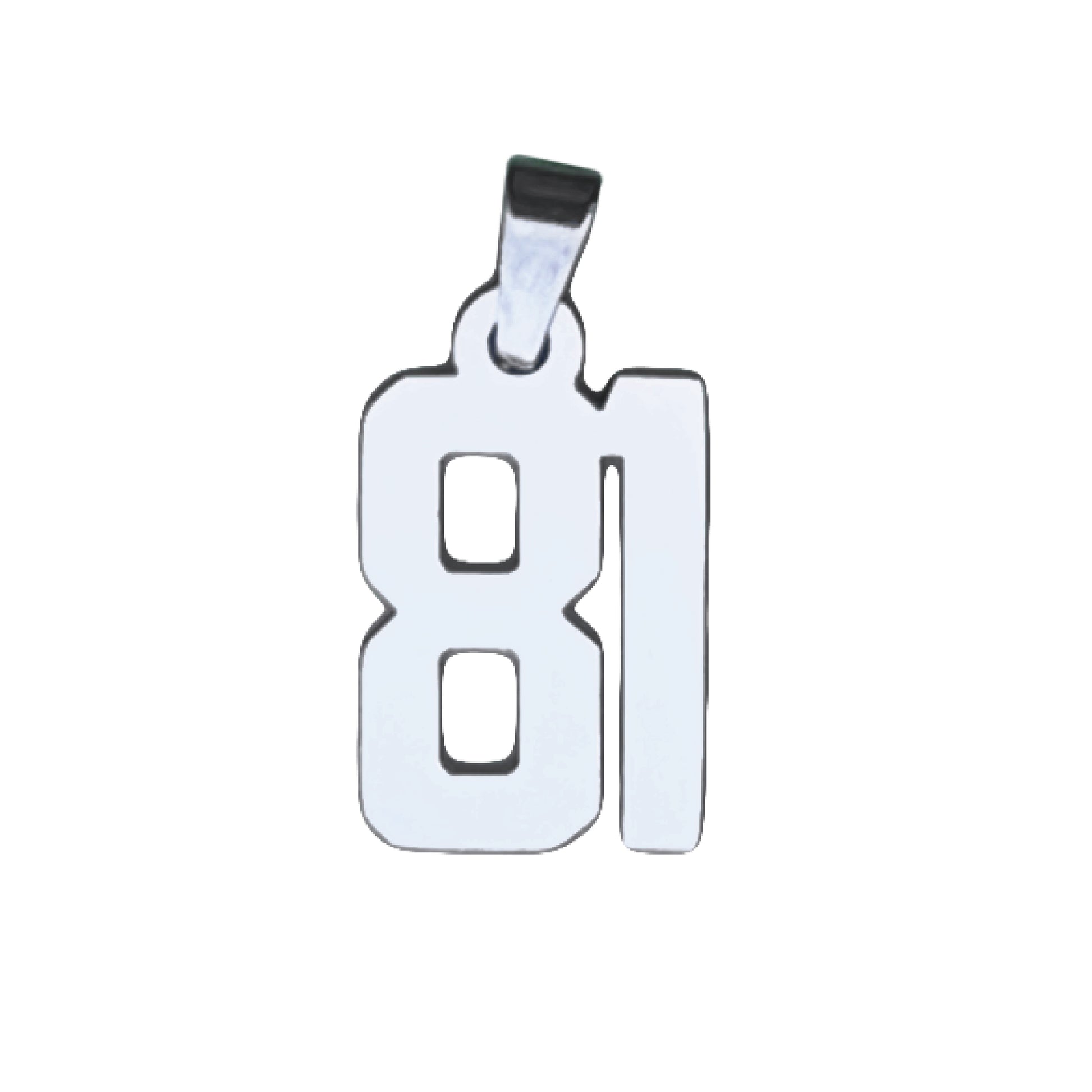 Custom Number Pendant Necklace - Stainless Steel