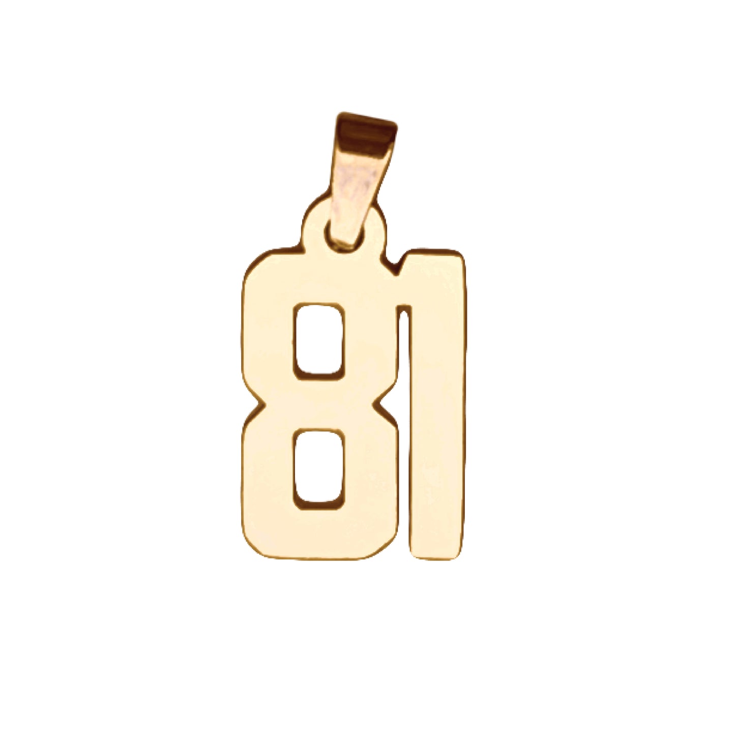 Custom Number Pendant Necklace - 14K Gold Plated Stainless Steel