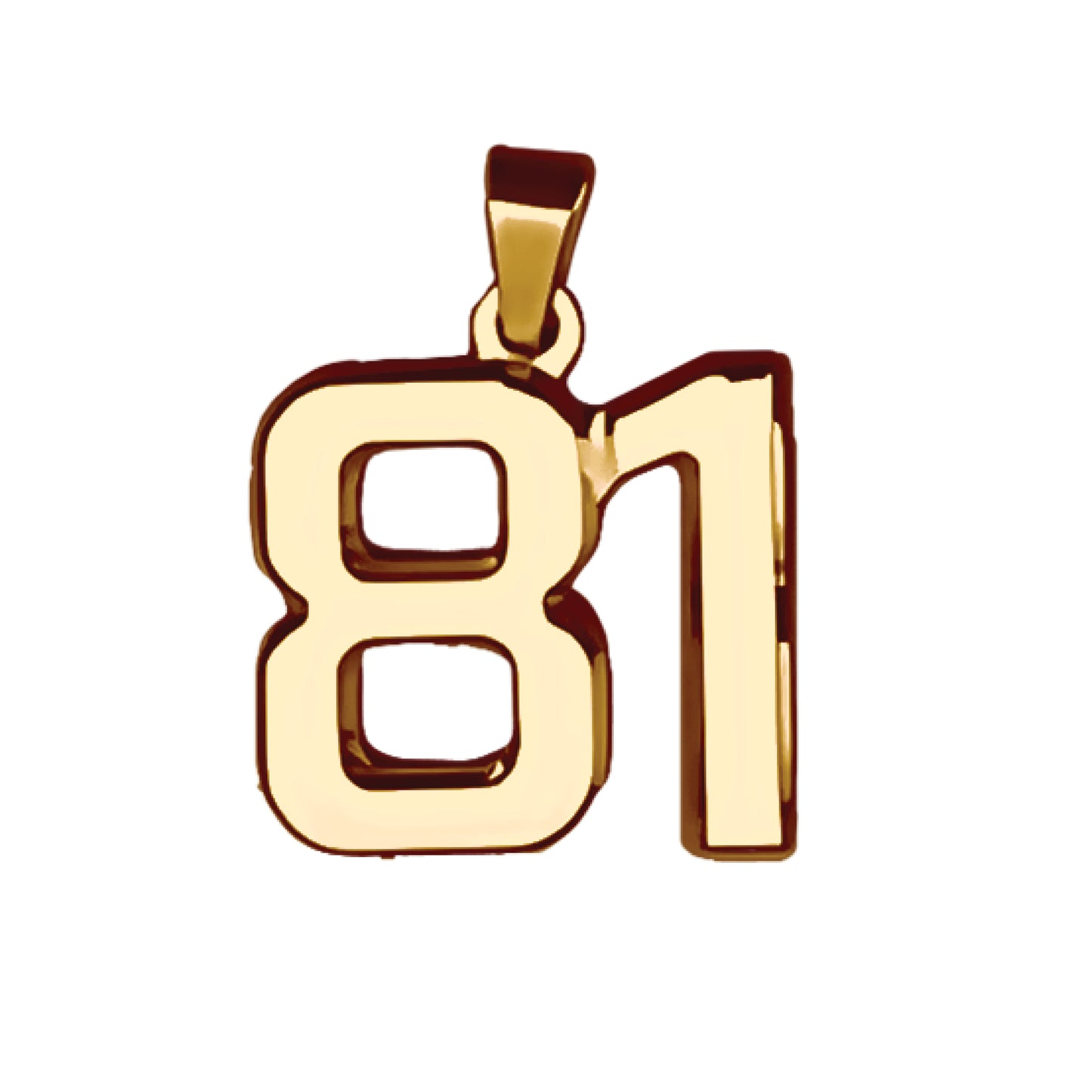 Pro Number Pendant - 14K Gold Plated Stainless Steel
