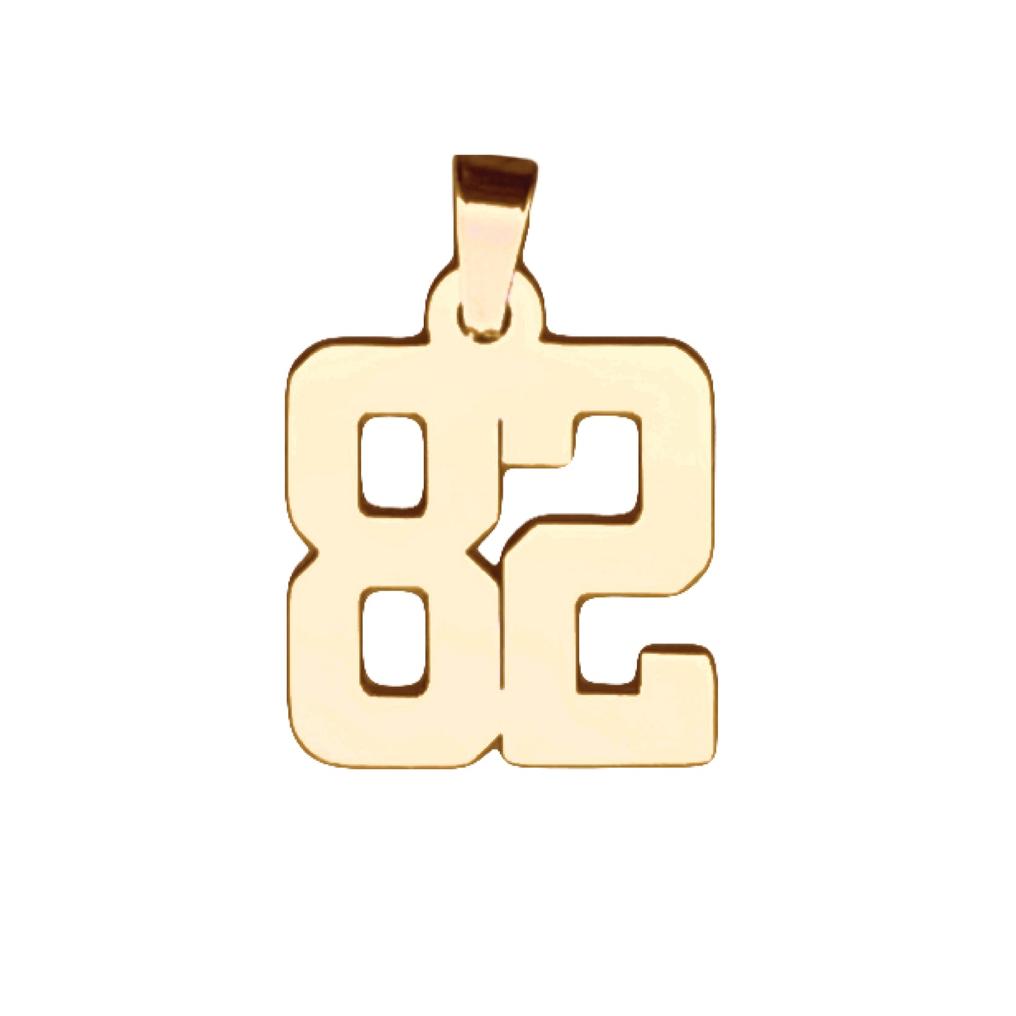 Custom Number Pendant Necklace - 14K Gold Plated Stainless Steel