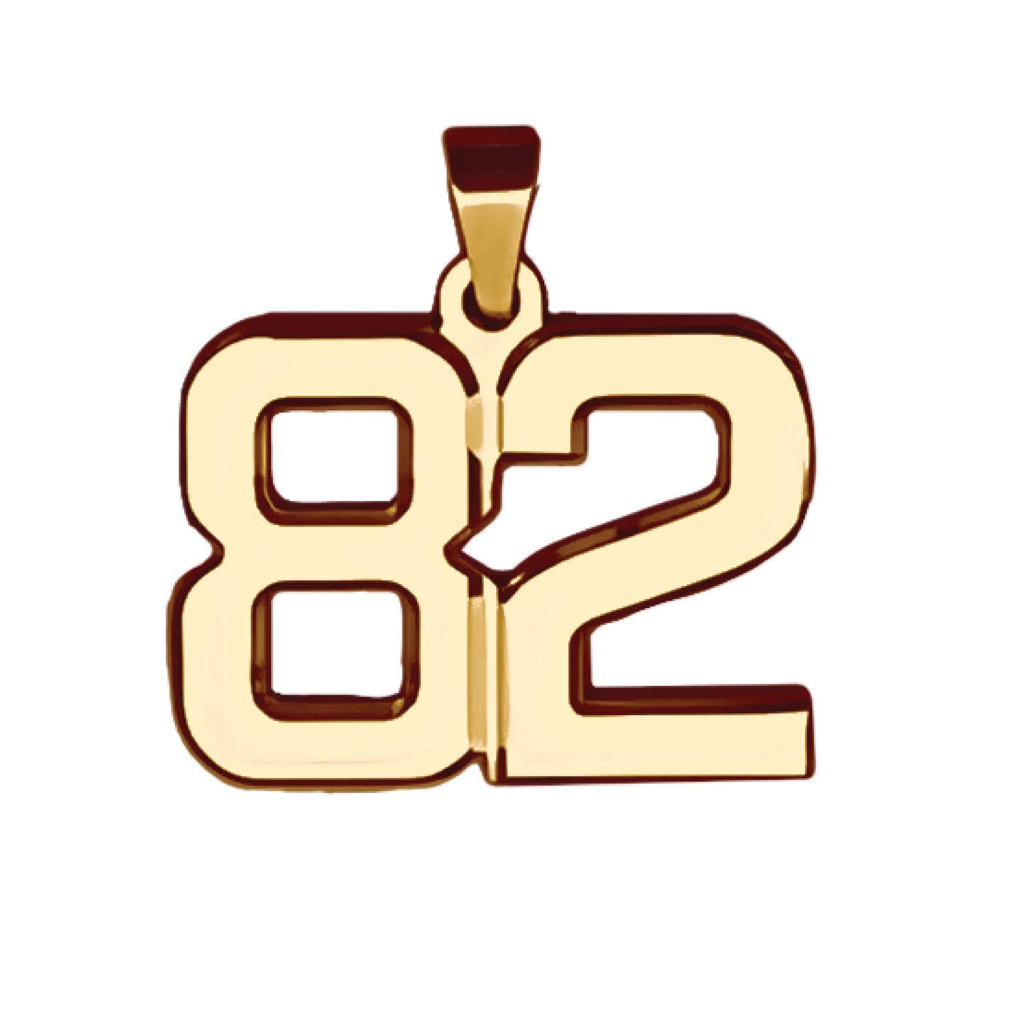 Pro Number Pendant - 14K Gold Plated Stainless Steel