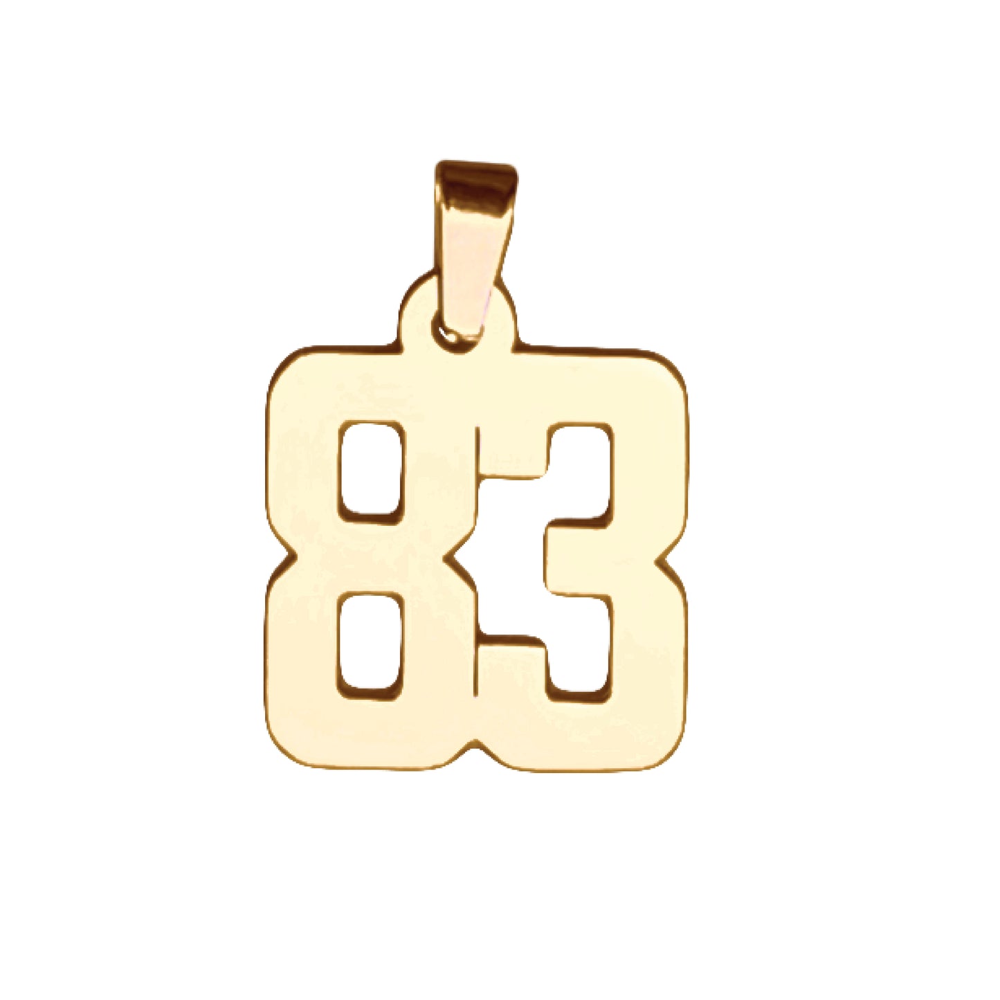 Custom Number Pendant Necklace - 14K Gold Plated Stainless Steel