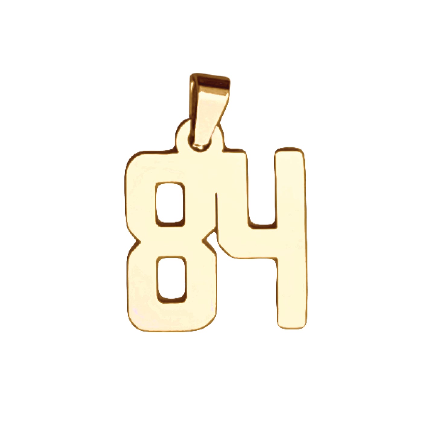 Custom Number Pendant Necklace - 14K Gold Plated Stainless Steel