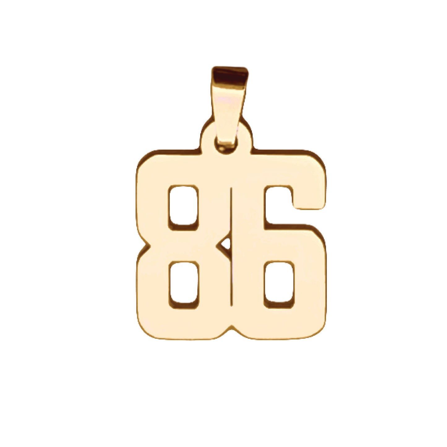 Custom Number Pendant Necklace - 14K Gold Plated Stainless Steel