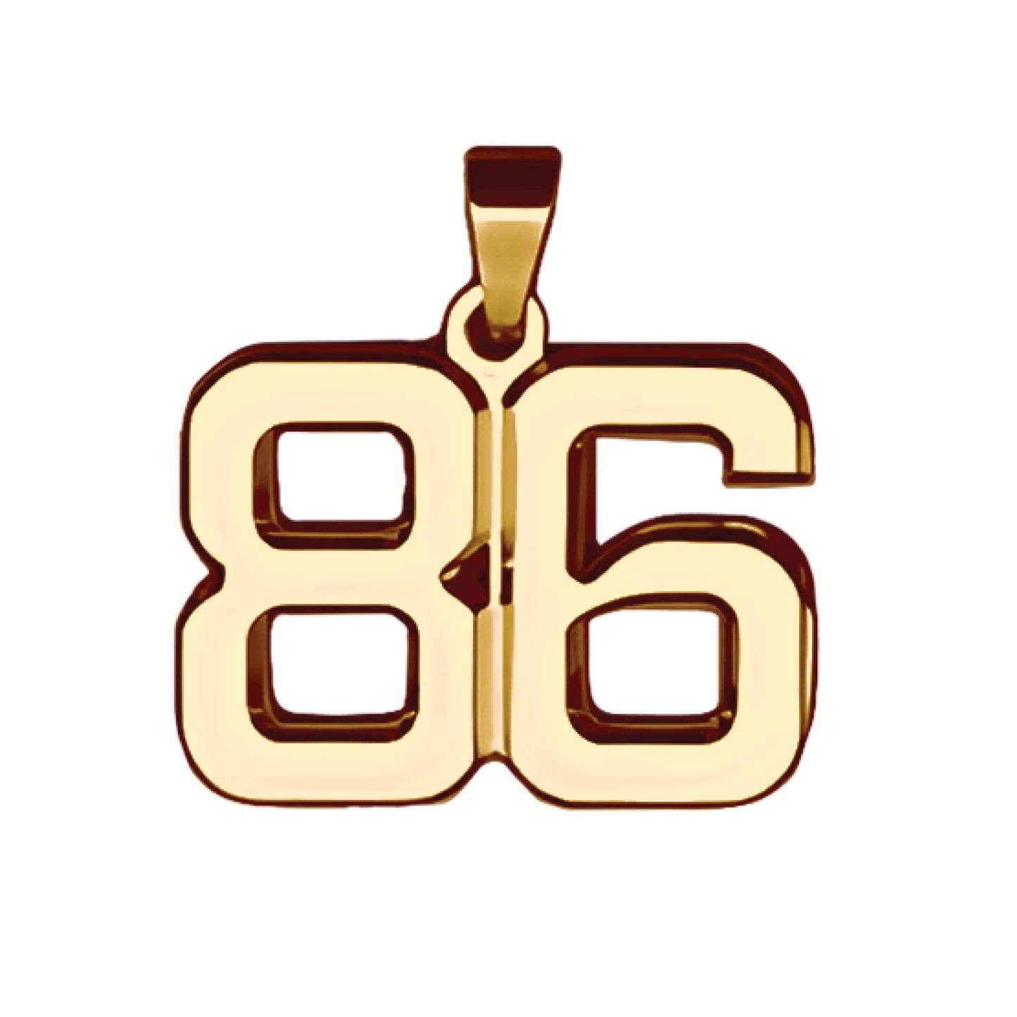 Pro Number Pendant - 14K Gold Plated Stainless Steel