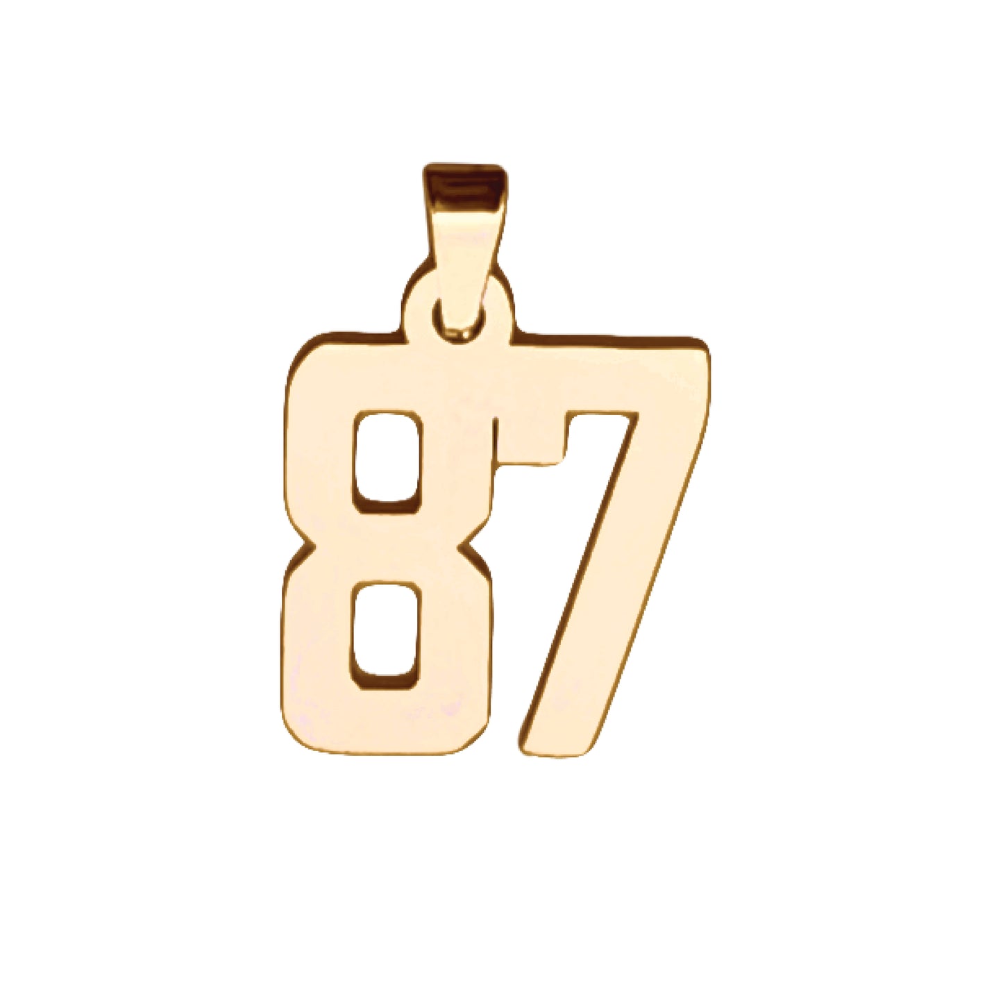 Custom Number Pendant Necklace - 14K Gold Plated Stainless Steel