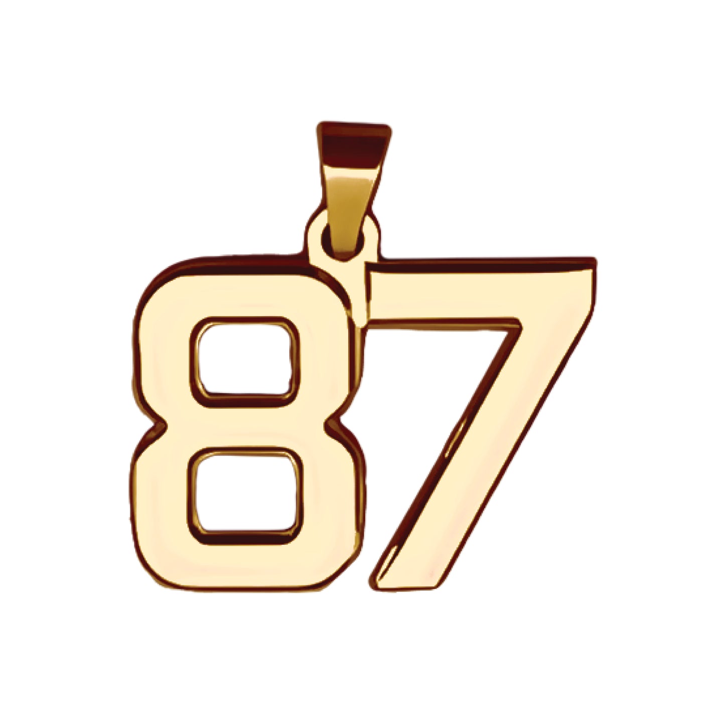 Pro Number Pendant - 14K Gold Plated Stainless Steel