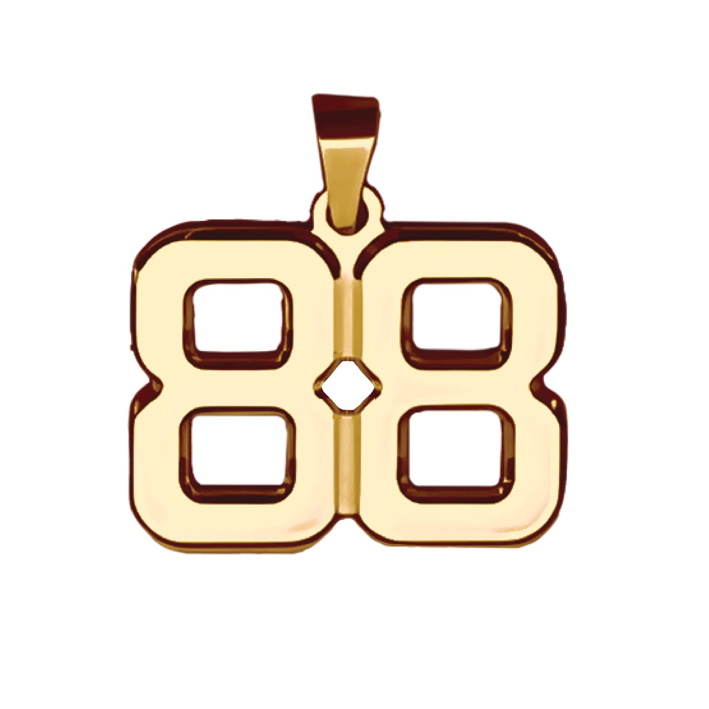 Pro Number Pendant - 14K Gold Plated Stainless Steel