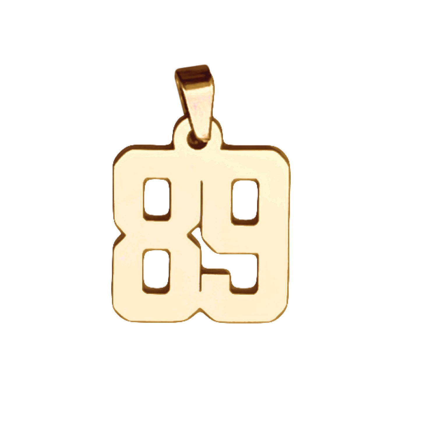 Custom Number Pendant Necklace - 14K Gold Plated Stainless Steel