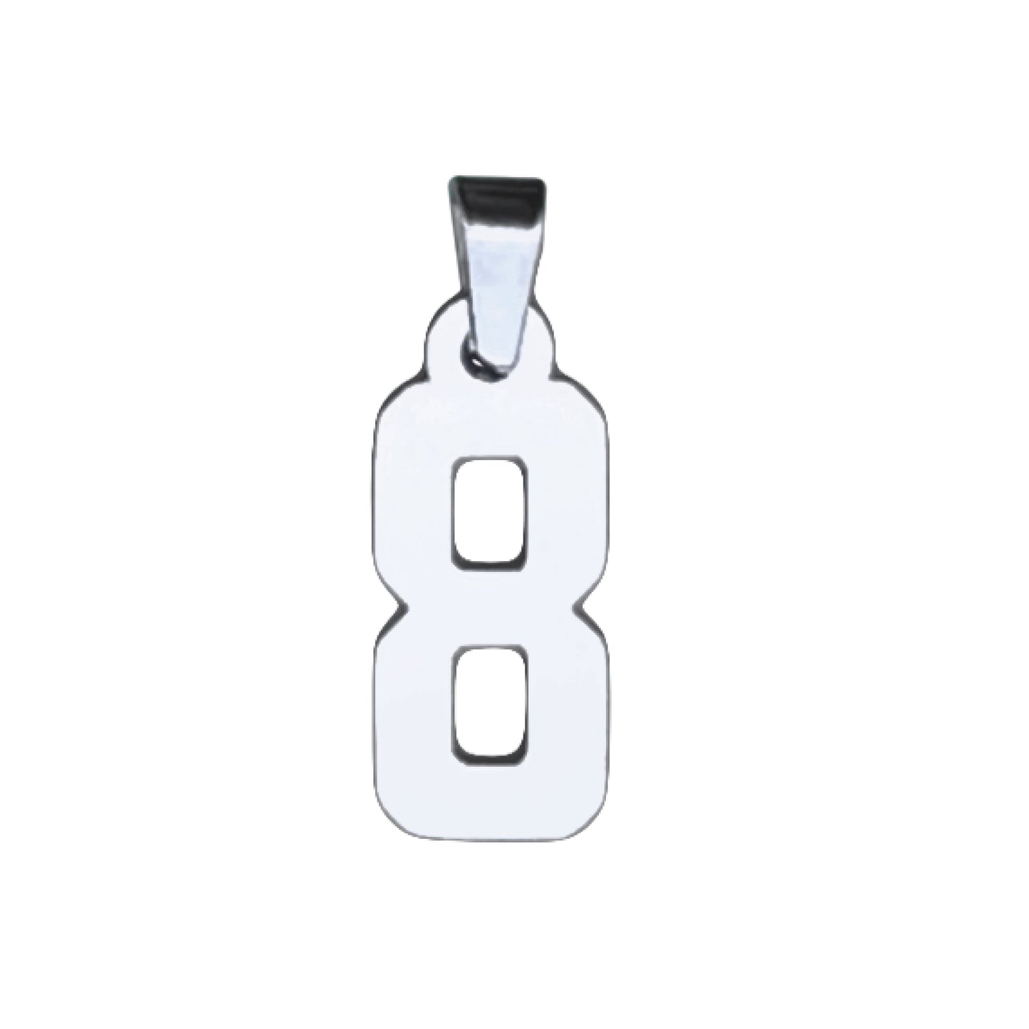 Custom Number Pendant Necklace - Stainless Steel