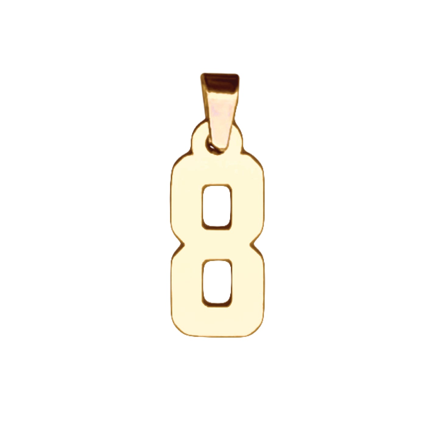 Custom Number Pendant Necklace - 14K Gold Plated Stainless Steel