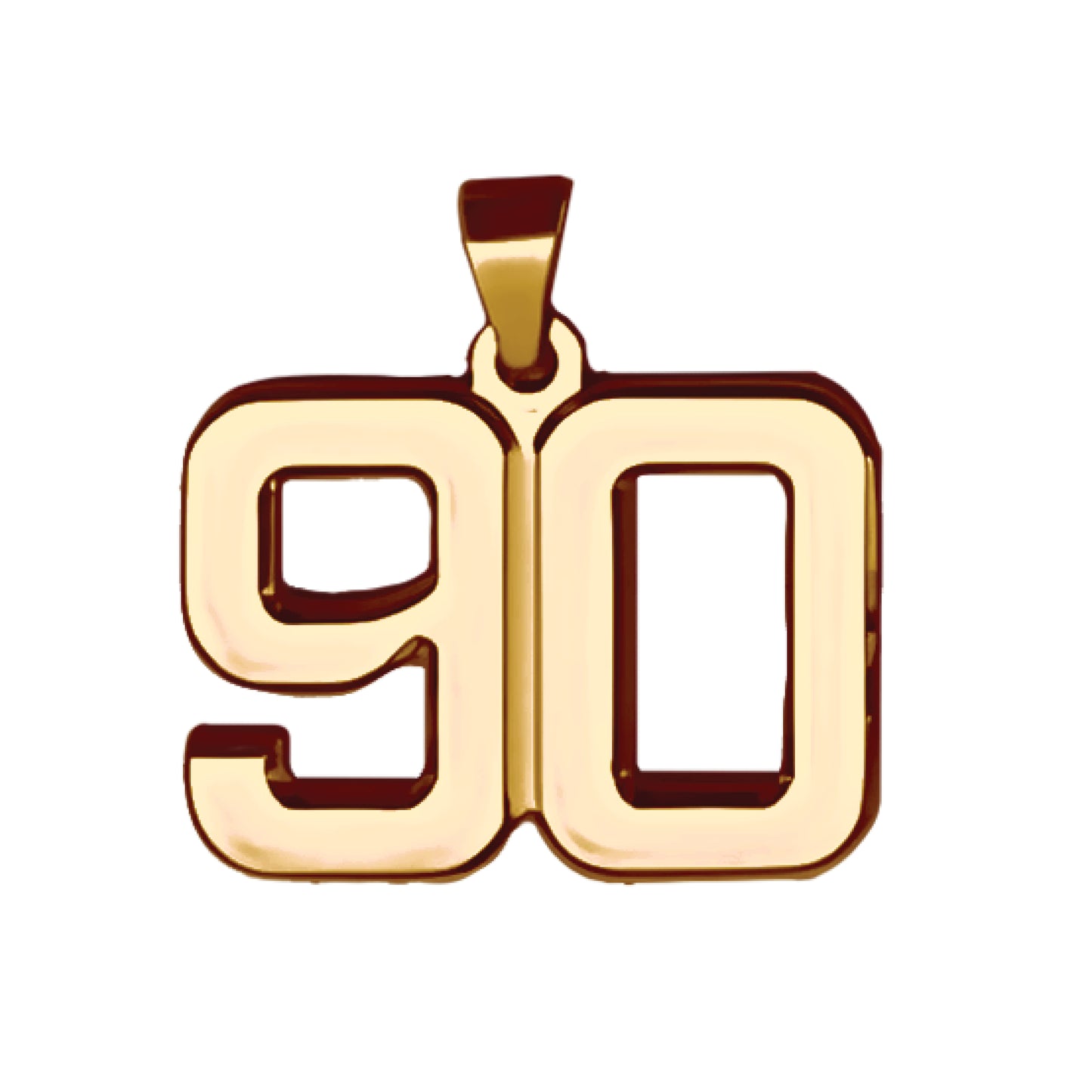 Pro Number Pendant - 14K Gold Plated Stainless Steel