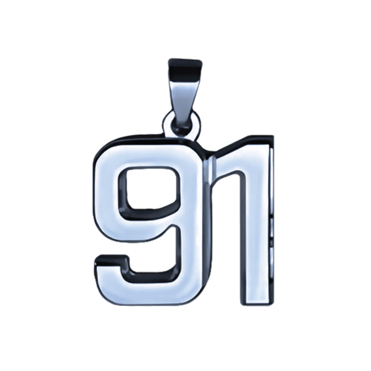 Pro Number Pendant - Stainless Steel