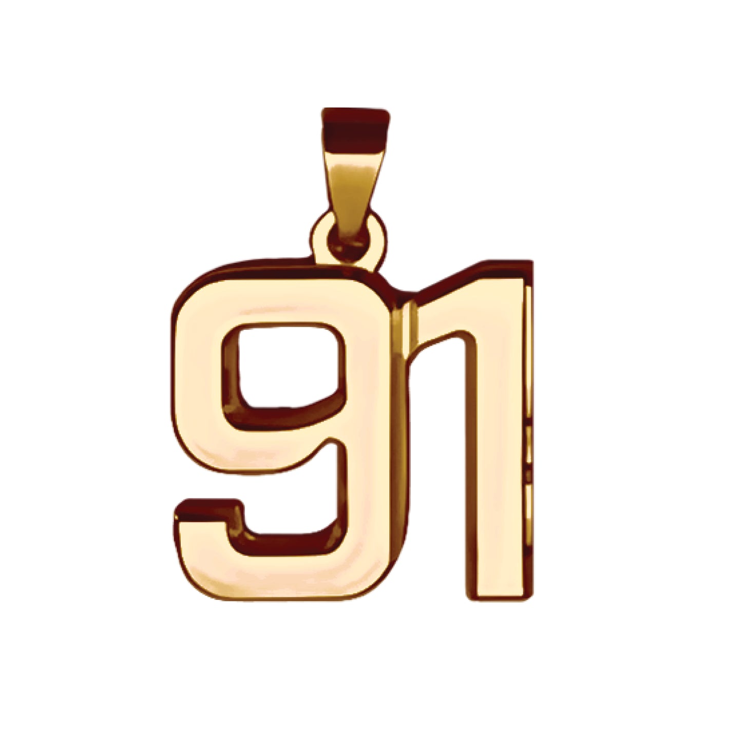 Pro Number Pendant - 14K Gold Plated Stainless Steel