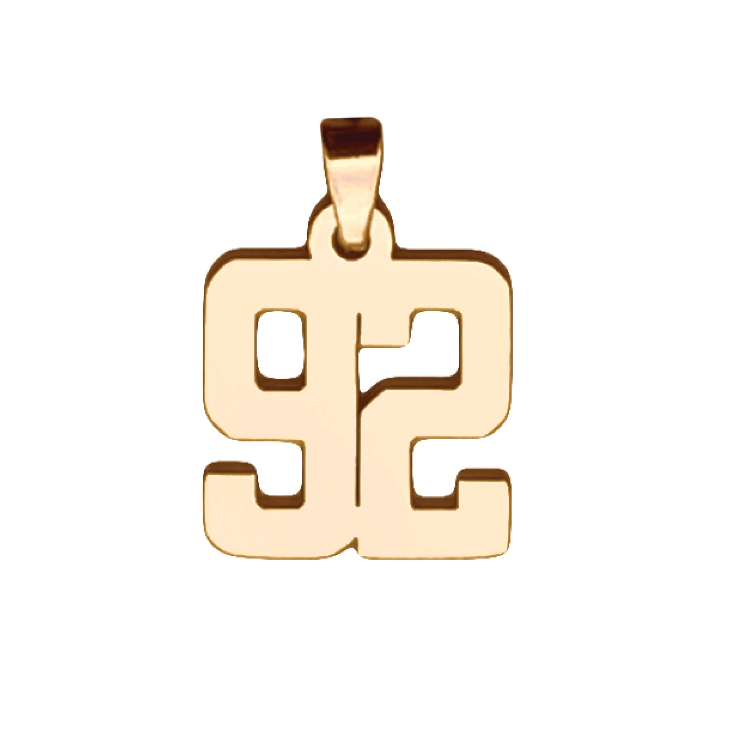 Custom Number Pendant Necklace - 14K Gold Plated Stainless Steel