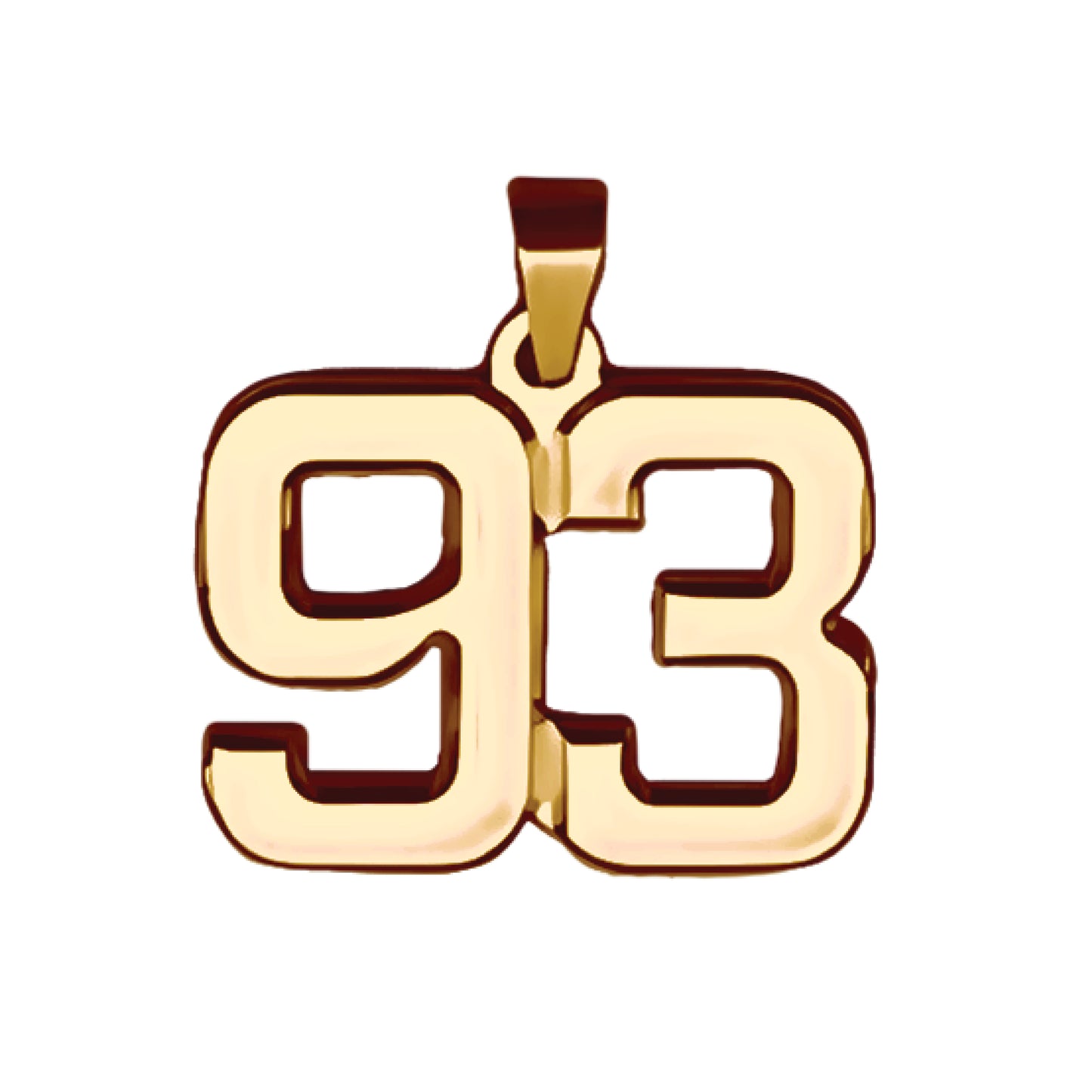 Pro Number Pendant - 14K Gold Plated Stainless Steel