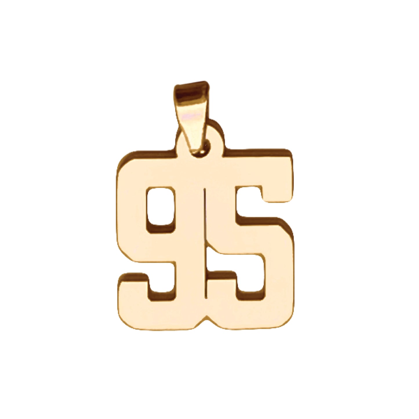 Custom Number Pendant Necklace - 14K Gold Plated Stainless Steel