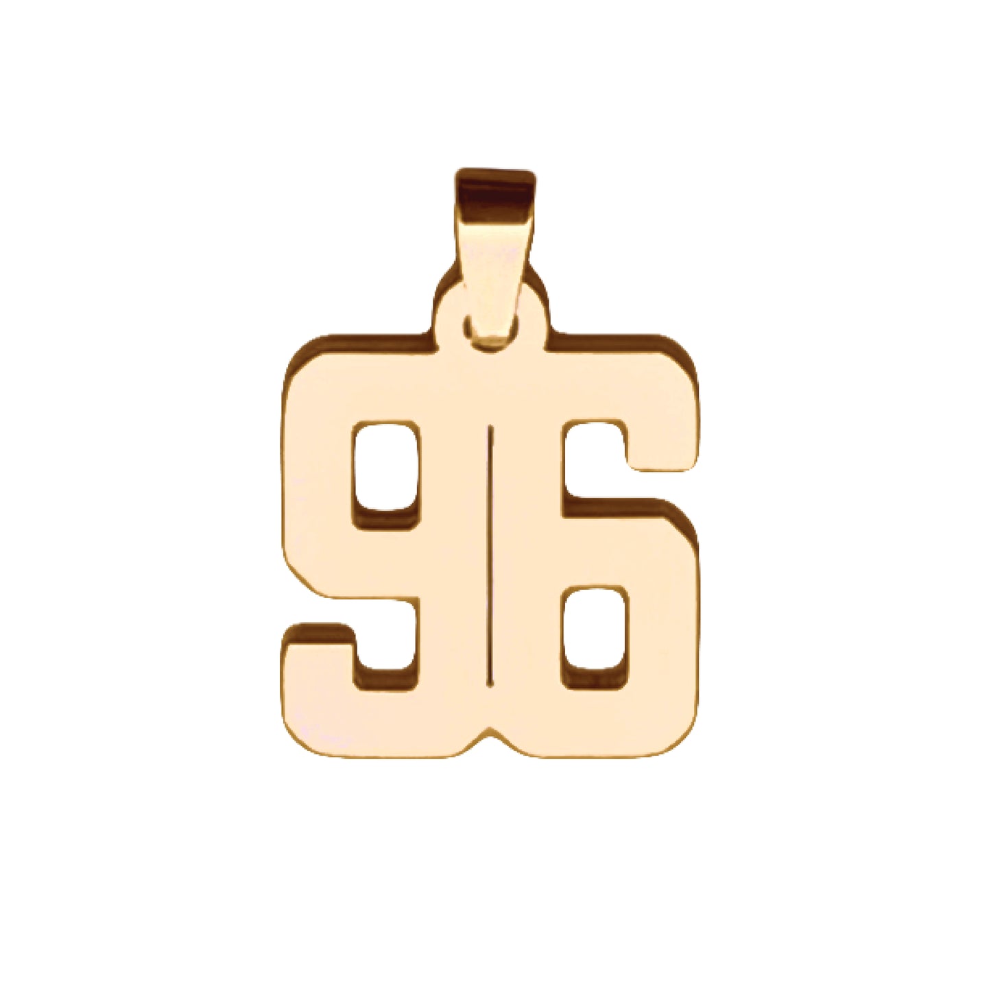 Custom Number Pendant Necklace - 14K Gold Plated Stainless Steel