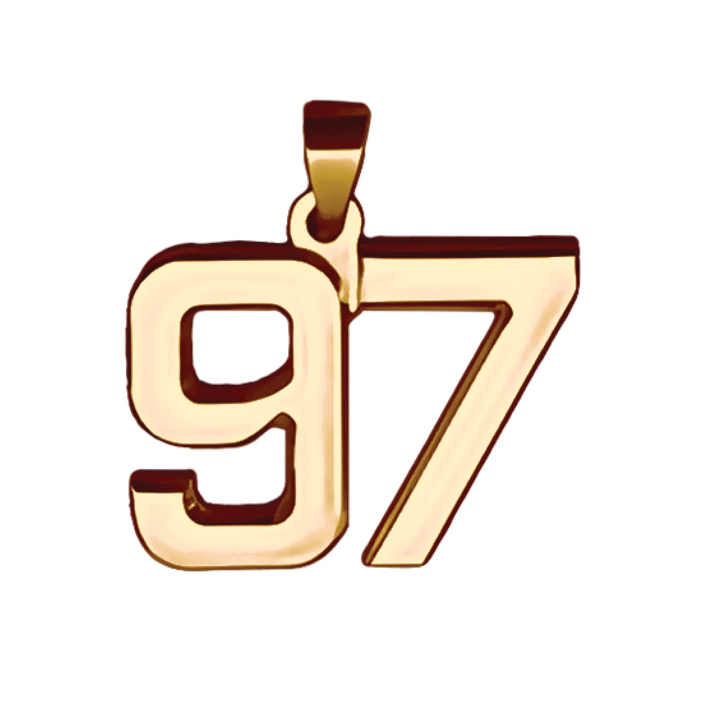 Pro Number Pendant - 14K Gold Plated Stainless Steel