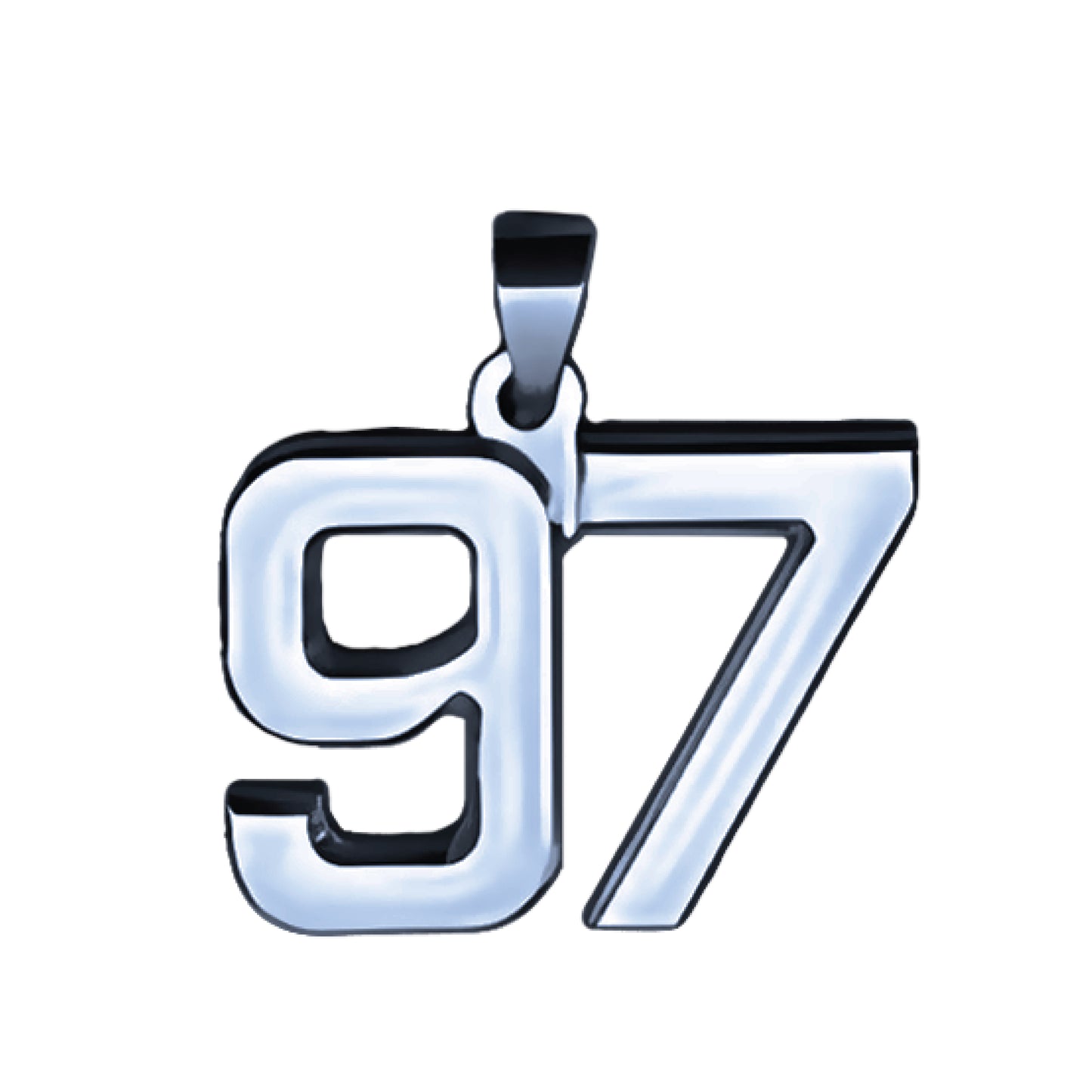 Pro Number Pendant - Stainless Steel